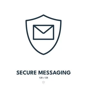 Secure Messaging Icon. Security, Communication, Privacy. Editable Stroke Stock Illustration