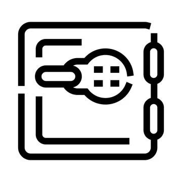 Secure metal safe or vault outline icon Stock Illustration