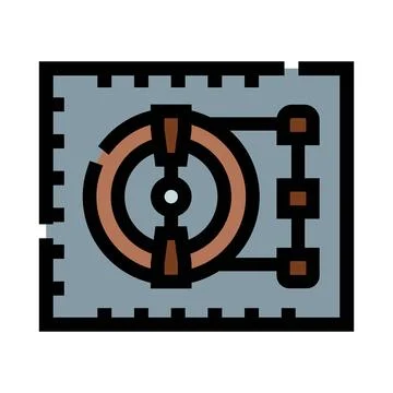Secure metallic safe vault protecting important assets Ilustración de archivo