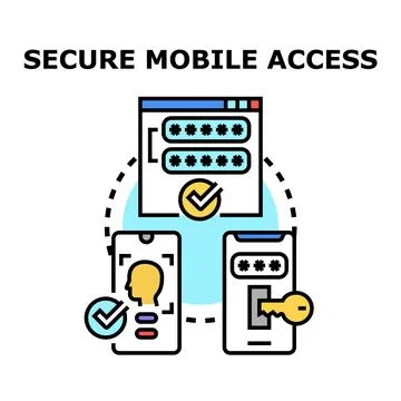 Secure mobile access methods using digital authorization Stock Illustration