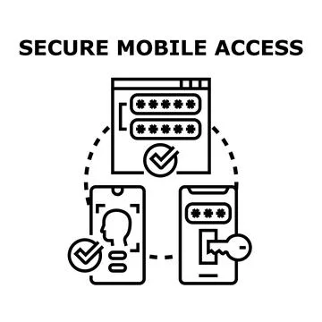 Secure mobile access methods using digital authorization Stock Illustration