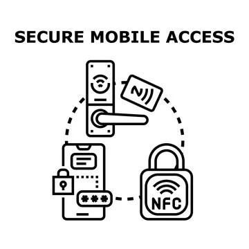 Secure mobile access using digital smart technologies Stock Illustration