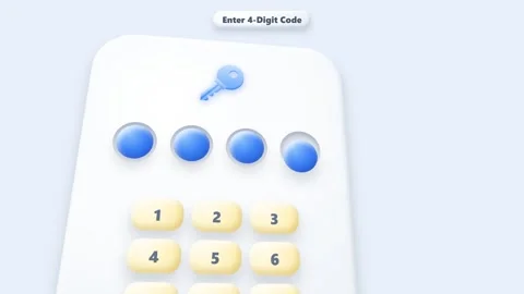 Secure mobile application pin code setup process with numeric keypad. 4K 库存影片 348301264