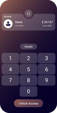 Secure Mobile Banking User Interface with Password Input Screen Stock Illustration