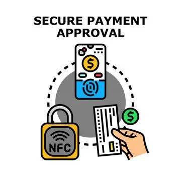 Secure mobile payment approval transaction process Stock Illustration