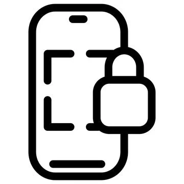 Secure Mobile Payment- Smartphone App Lock Icon Stock Illustration