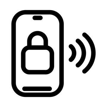 Secure Mobile Payment- Smartphone Banking- Wireless Lock Icon 스톡 일러스트