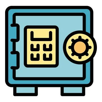 Secure money storage system with electronic lock and settings icon Stock Illustration