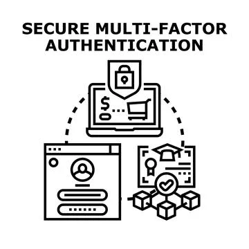 Secure multi factor authentication protecting digital data access Stock Illustration