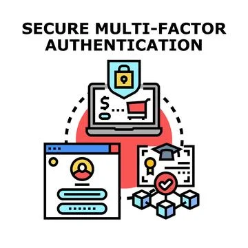 Secure multi factor authentication protecting digital data access Stock Illustration