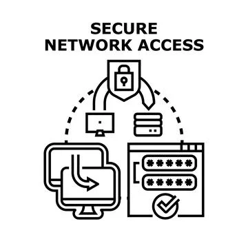 Secure network access protecting online data and privacy Stock Illustration