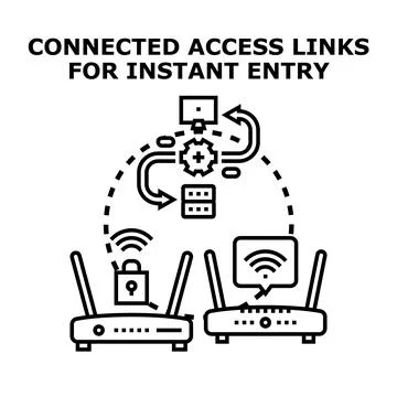 Secure network connection accessing digital data links 스톡 일러스트