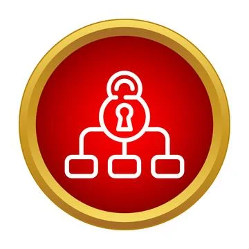 Secure network connection with padlock and keyhole icon Stock Illustration