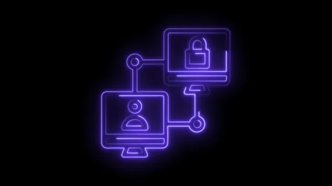 Secure network connection showing protected communication with user on computer Stock Footage 322975041