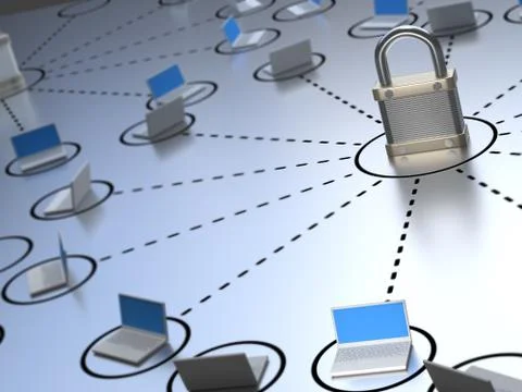 Secure Network Illustrazione stock