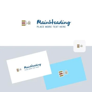 Secure network vector logotype with business card template. Elegant corporate Stock Illustration