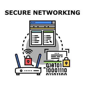 Secure networking protecting online data and digital privacy 스톡 일러스트