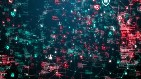 Secure Networks of Smart Contracts using Blockchain for Big Data networks Stock Footage 245325369