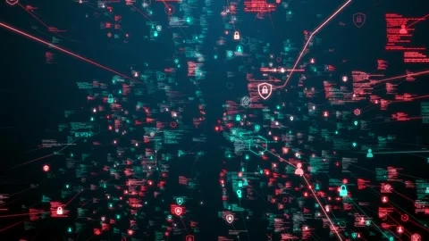 Secure Networks of Smart Contracts using Blockchain for Big Data networks Stock Footage 245325754