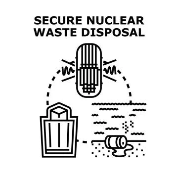 Secure nuclear waste disposal vector sign icon Stock Illustration