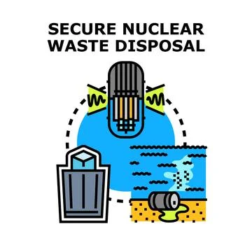 Secure nuclear waste disposal vector sign icon Stock Illustration