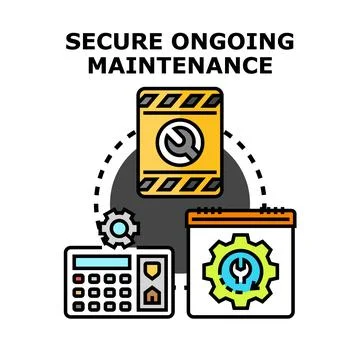 Secure ongoing maintenance planning and service management Stock Illustration