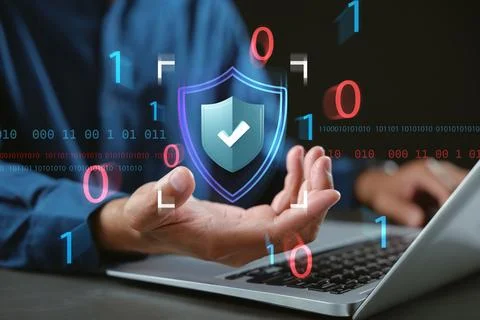 Secure online access, network protection on laptop using password, privacy .. 写真素材