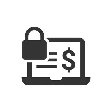 Secure Online Banking Icon Illustration