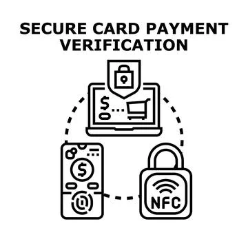 Secure online card payment verification concept icon Stock Illustration