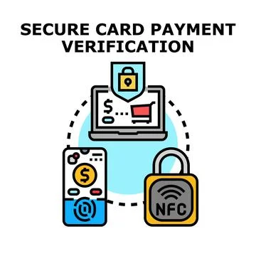 Secure online card payment verification concept icon Stock Illustration