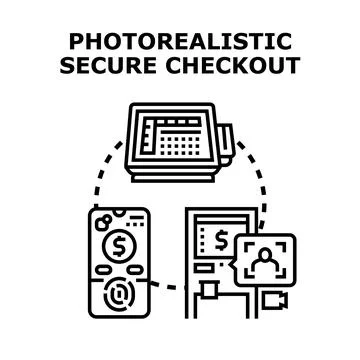 Secure online checkout system processing digital payments Stock Illustration
