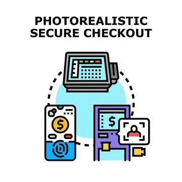 Secure online checkout system processing digital payments Stock Illustration
