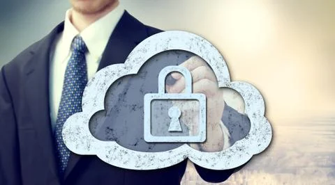 Secure online cloud computing concept Stock Photos