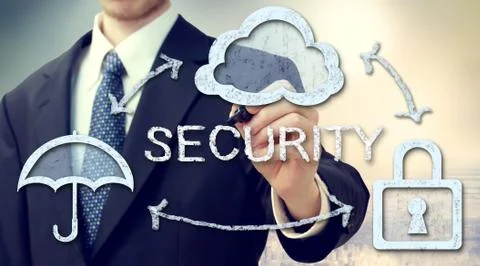 Secure online cloud computing concept 스톡 사진