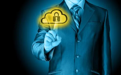 Secure Online Cloud Computing Stock Illustration