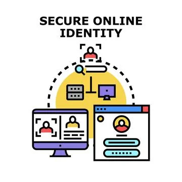 Secure online identity protection concept illustration Stock Illustration