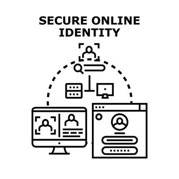 Secure online identity protection concept illustration Stock Illustration