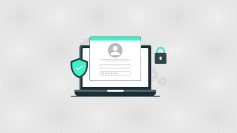 Secure Online Login. Account Security Animation Video - Transparent Stock Footage 319459656