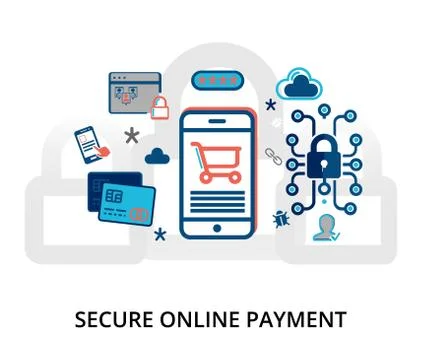 Secure online payment concept Illustrazione stock