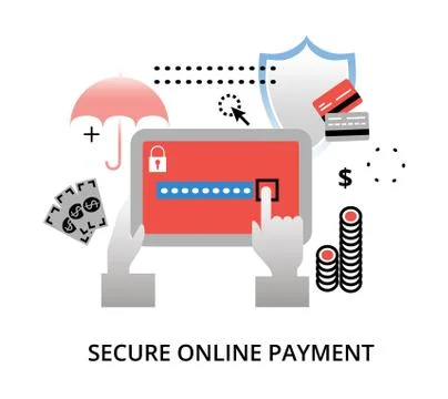 Secure online payment concept Illustrazione stock