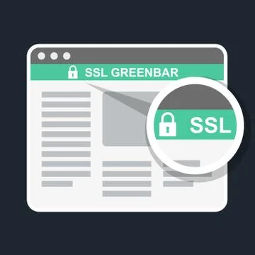 Secure online payment icon - ssl green bar in browser Stock Illustration