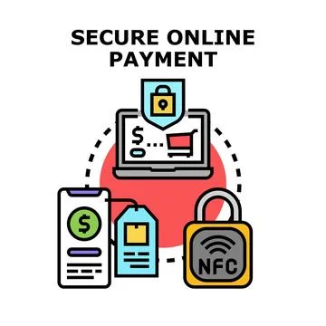 Secure online payment processing and digital transaction protection Stock Illustration