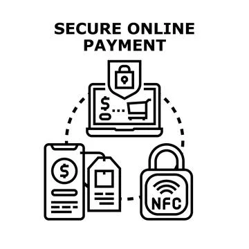Secure online payment processing and digital transaction protection Stock Illustration