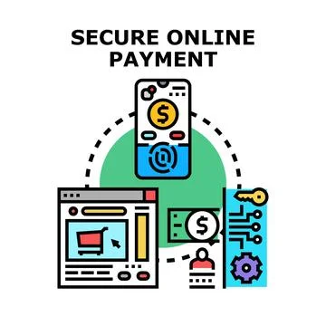 Secure online payment processing digital transaction concept Stock Illustration