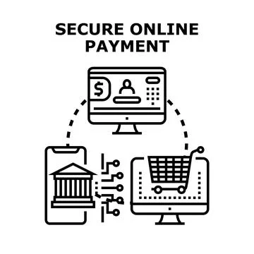 Secure online payment processing digital transaction concept Stock Illustration