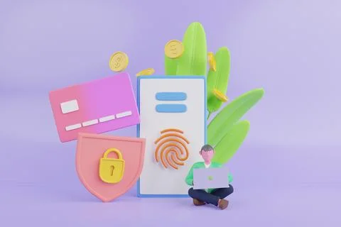 Secure online payment transaction with smartphone Stock Illustration