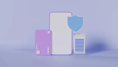 Secure online payment transactions with smartphone, Internet banking Stock Illustration