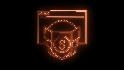 Secure online payments with neon style,website security and shield icon wit.. Stock Footage 316673481