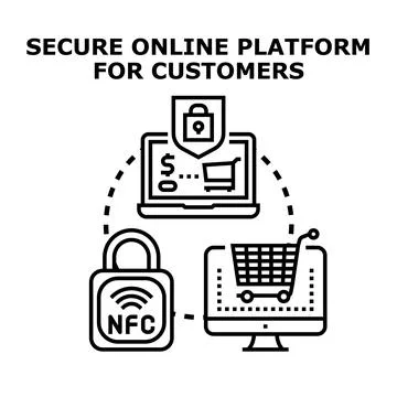Secure online platform providing digital customer protection Stock Illustration