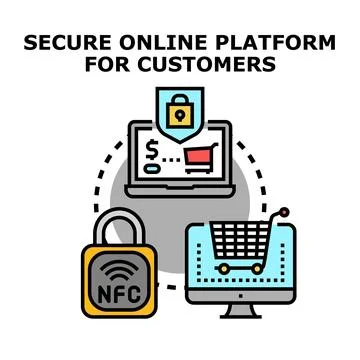 Secure online platform providing digital customer protection Stock Illustration